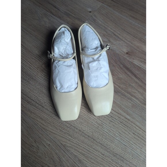 Aeyde Uma White Creamy Nappa Leather Mary Jane Flats Womens 8 EU 39 - Picture 3 of 14